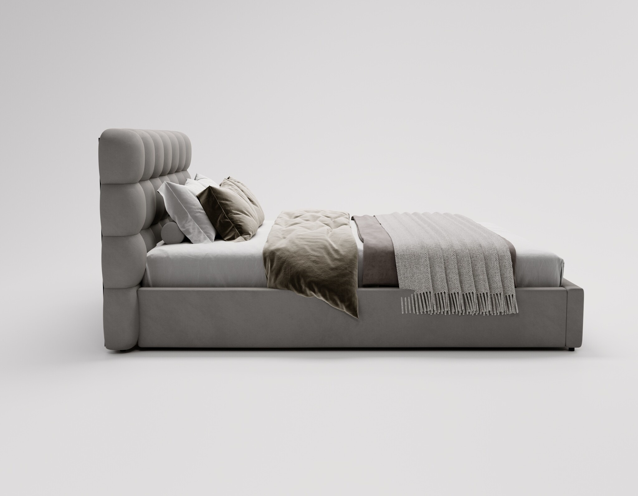 ACTIE Opbergbed 160 x 200 - Stof Beige | Olivio - Zonder Matras + Metaal incl. gasdrukveren