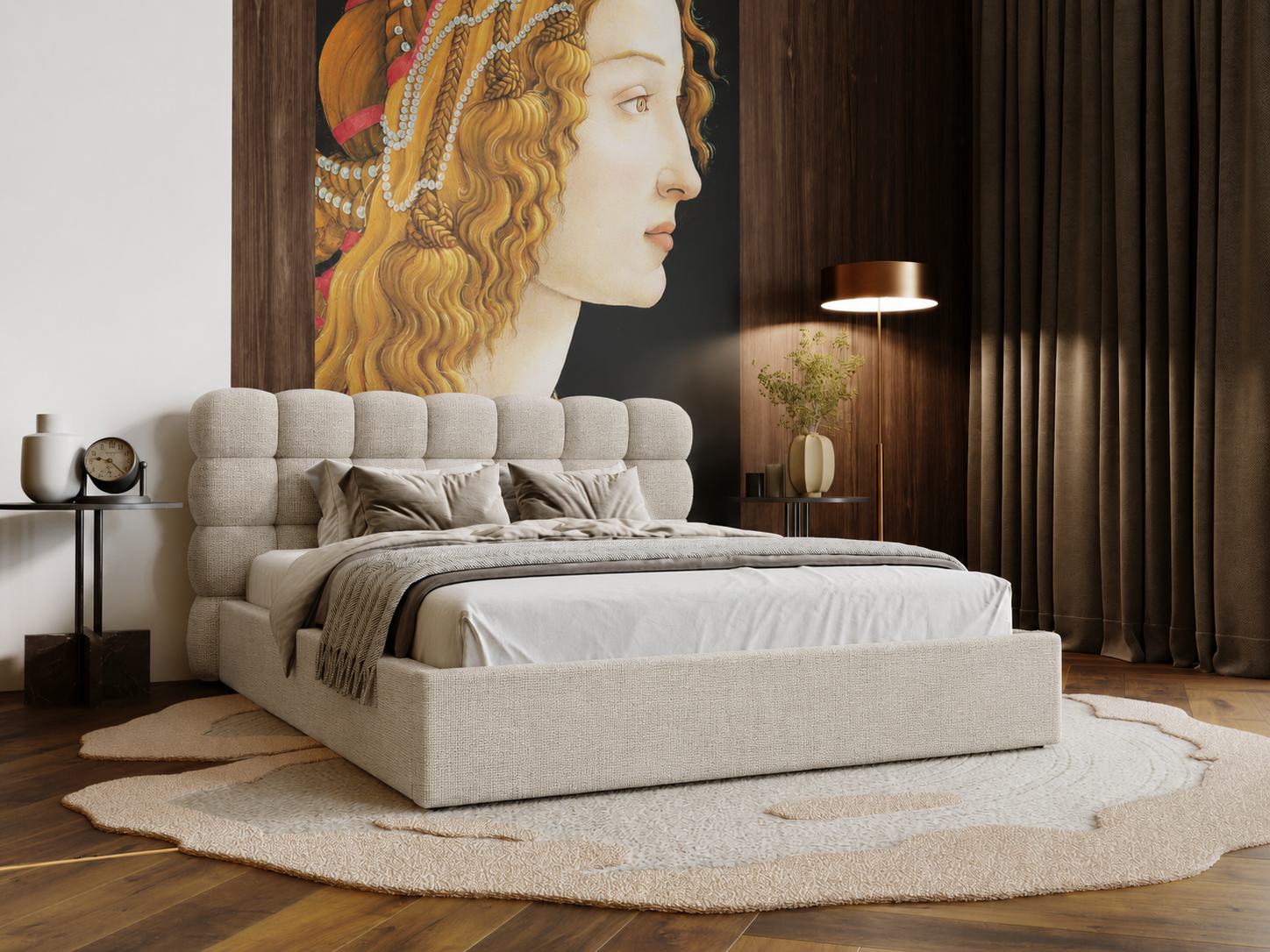 ACTIE Opbergbed 160 x 200 - Stof Beige | Olivio - Zonder Matras + Metaal incl. gasdrukveren