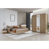 ACTIE Houten bed met opbergruimte 160 x 200 - Wotan Eiken | Verdal - Zonder Matras