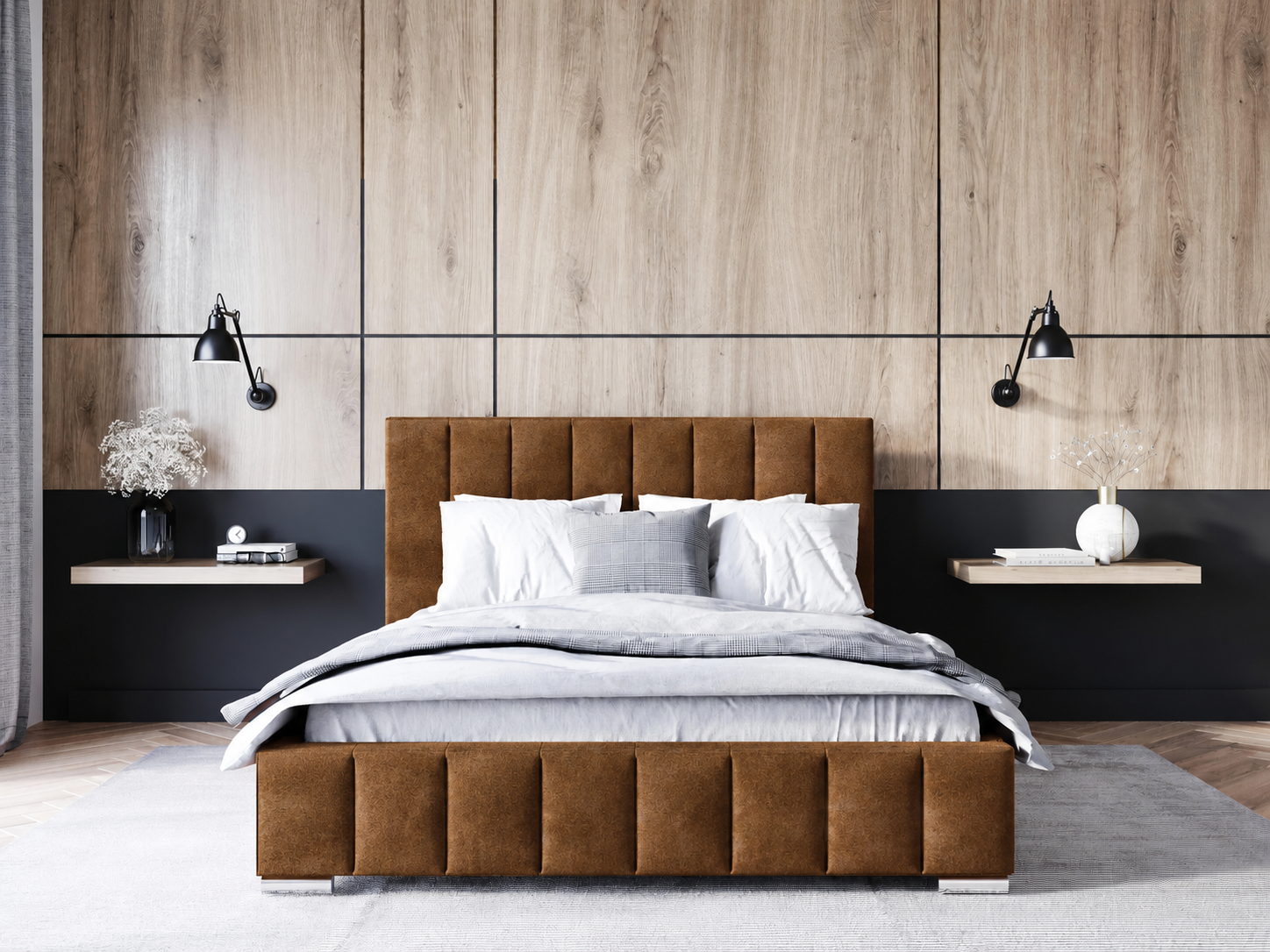 ACTIE Opbergbed 160 x 200 - Suede Cognac | Abel - Zonder Matras + Metaal incl. gasdrukveren