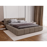 ACTIE Gestoffeerd bed 140 x 200 - Stof Donkerbeige | Coco - Zonder Matras + Hout incl. mechanische veren