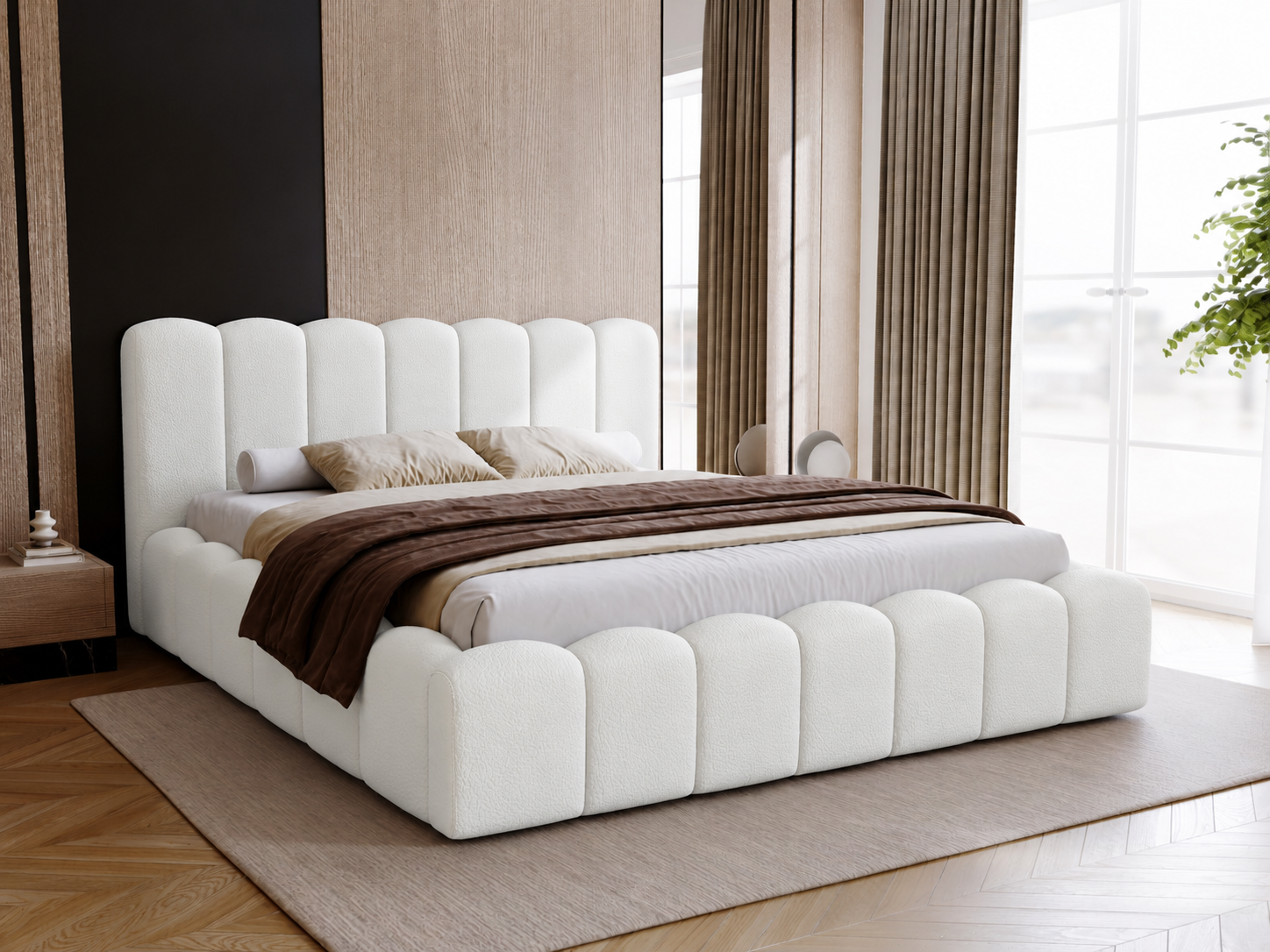 ACTIE Bedframe 140 x 200 - Skai Wit | Boris - Zonder Matras & Opbergframe