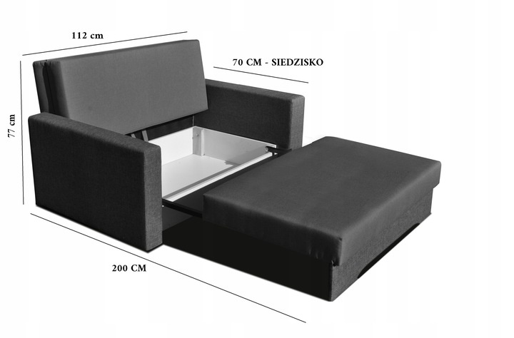 Slaapfauteuil met opbergruimte Athos | B 112 | Compact - 1 persoons