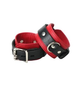 Strict Leather DELUXE BLACK AND RED LOCKING CUFFS