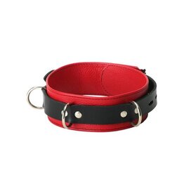 Strict Leather LEDEREN ROODZWARTE HALSBAND