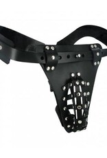 Strict Leather THE SAFETY NET LEATHER MALE CHASTITY BELT WITH ANAL PLUG HARNESS