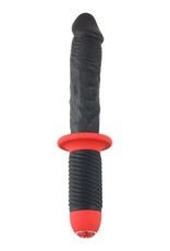 Menzstuff Vibrator dildo met handvat - Zwart/Rood