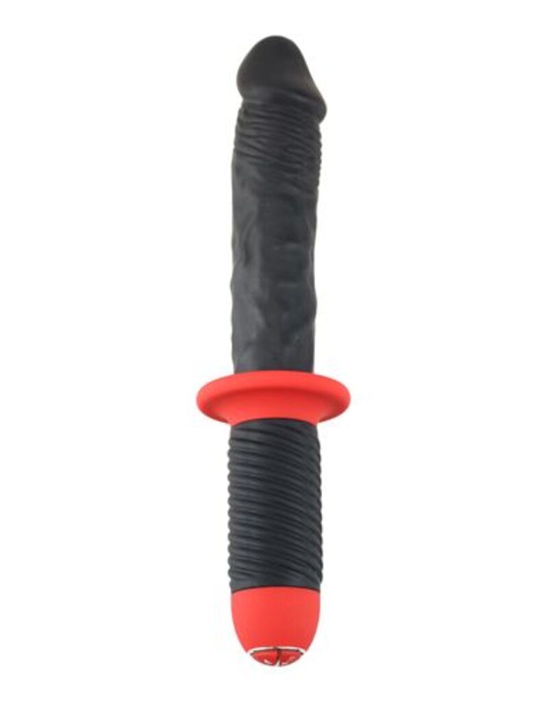 Menzstuff Vibrator dildo met handvat - Zwart/Rood