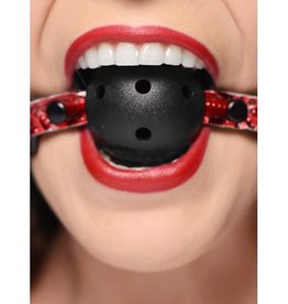 Crimson Tied BALL GAG MET LUCHTGATEN ZWART/ROOD