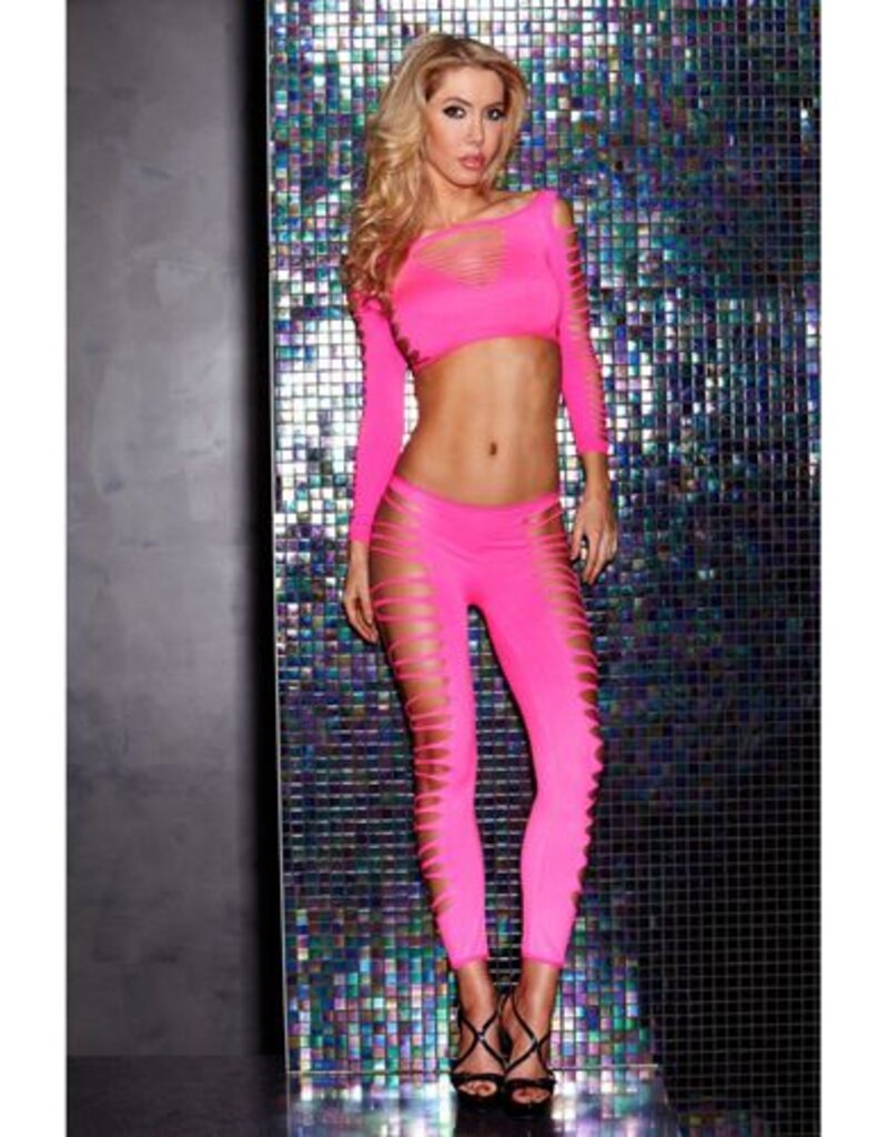 Lapdance Lingerie ROZE TOP EN LEGGING SET