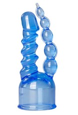 EasyToys - Wand Collection Blauw opzetstuk met penis en anaal bead
