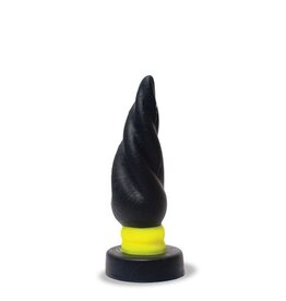 Keep Burning Gedraaide buttplug - Zwart/Geel