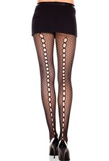 Music Legs NETSTOF PANTY MET SLEUTELGAT DESIGN ZWART