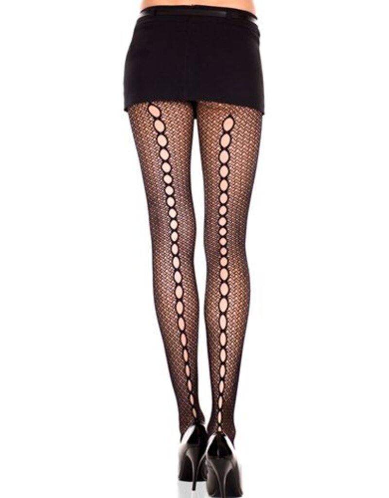 Music Legs NETSTOF PANTY MET SLEUTELGAT DESIGN ZWART