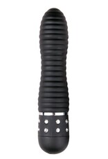 EasyToys Mini Vibe Collection Zwarte geribbelde vibrator met diamantjes