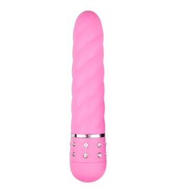 EasyToys Mini Vibe Collection Roze mini vibrator met diamantjes en groeven.