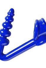 Master Series SILICONEN COCKRING MET BUTTPLUG BLAUW