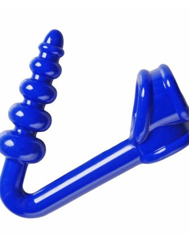 Master Series SILICONEN COCKRING MET BUTTPLUG BLAUW