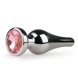 Easytoys Anal Collection Buttplug met steentje - Zilver/Roze