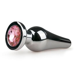 Easytoys Anal Collection Buttplug met diamant - Zilver/Roze