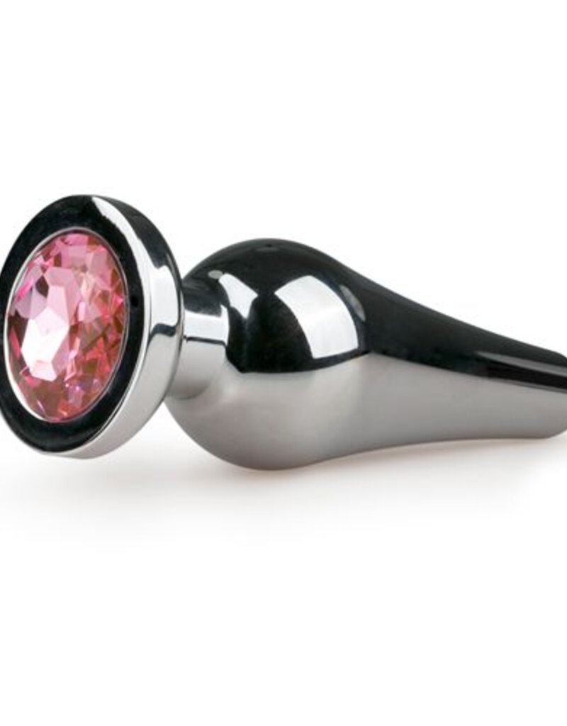 Easytoys Anal Collection Buttplug met diamant - Zilver/Roze