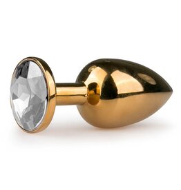 Easytoys Anal Collection Buttplug met steen - Goud/Transparant