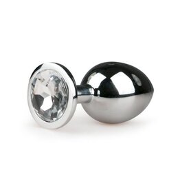 Easytoys Anal Collection Zilveren ronde buttplug met diamant