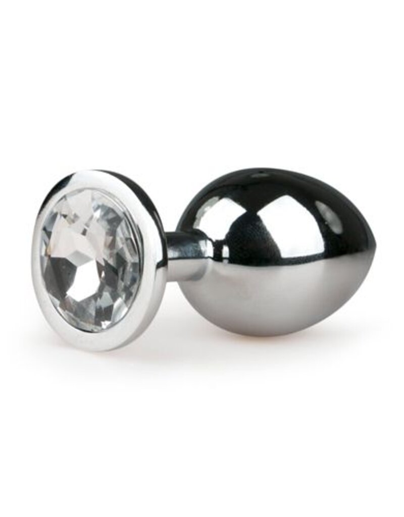 Easytoys Anal Collection Zilveren ronde buttplug met diamant