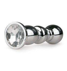 Easytoys Anal Collection Buttplug met kristal - Zilver/Transparant