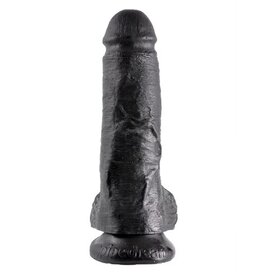 King Cock DILDO MET BALLEN 20 CM, ZWART