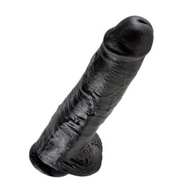 King Cock 27,5 CM DILDO MET BALLEN ZWART