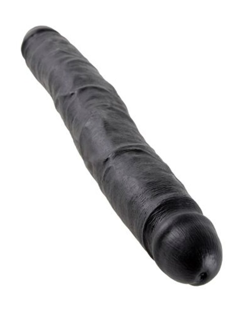 King Cock DUBBELE DILDO 30 CM, ZWART