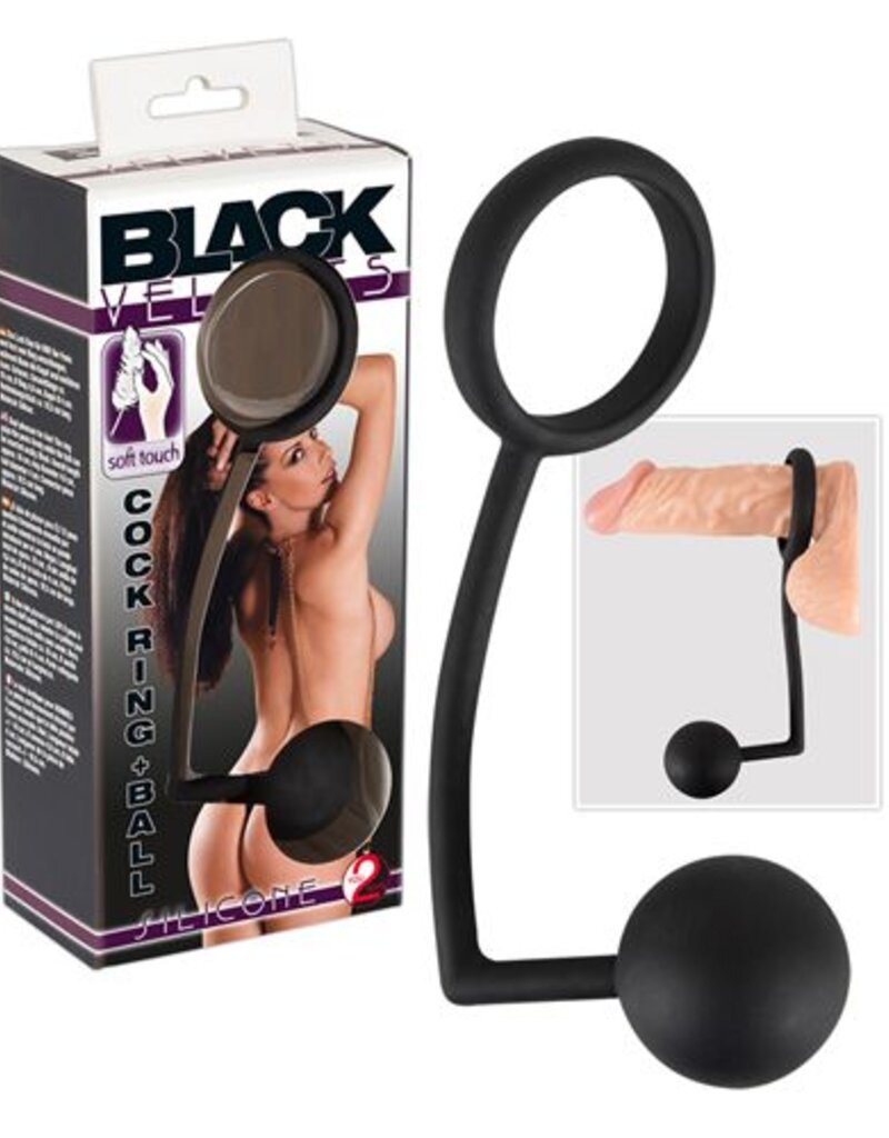 Black Velvets COCKRING EN ANAAL PLUG ZWART