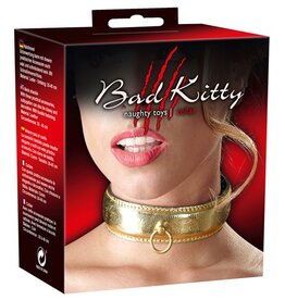 Bad Kitty LEREN HALSBAND GOUD