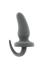 SONO NO. 15 Dog Tail buttplug met gebogen vorm - Grijs