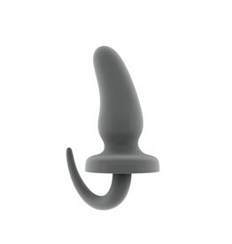 SONO NO. 15 Dog Tail buttplug met gebogen vorm - Grijs