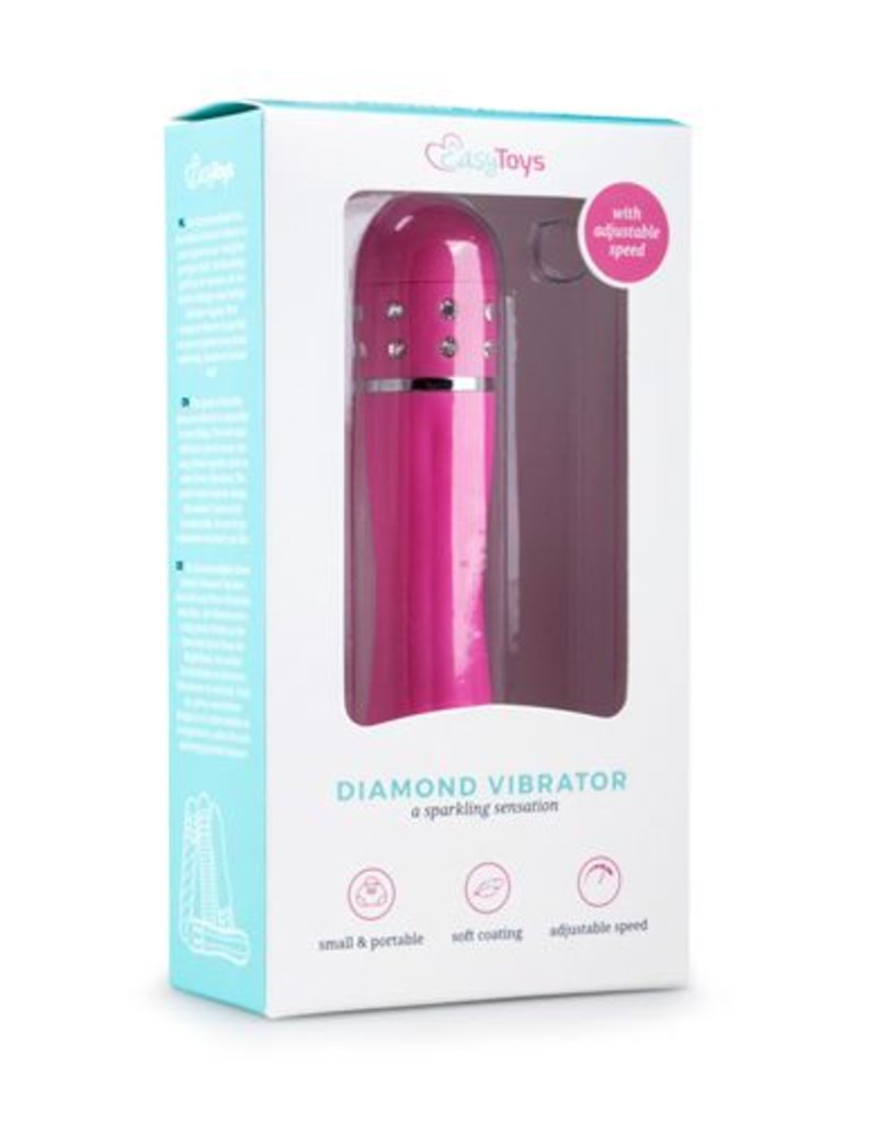 EasyToys Mini Vibe Collection Roze mini vibrator met diamantjes en groeven