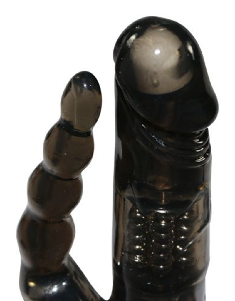 Seven Creations Vibrator met Parels en vibrerende anaalstimulator - Zwart