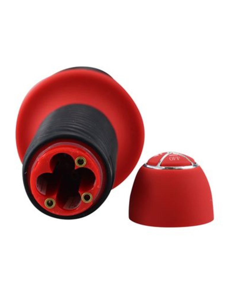 Menzstuff - Vibrator met handvat - Zwart/Rood