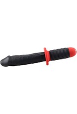 Menzstuff Vibrator dildo met handvat - Zwart/Rood