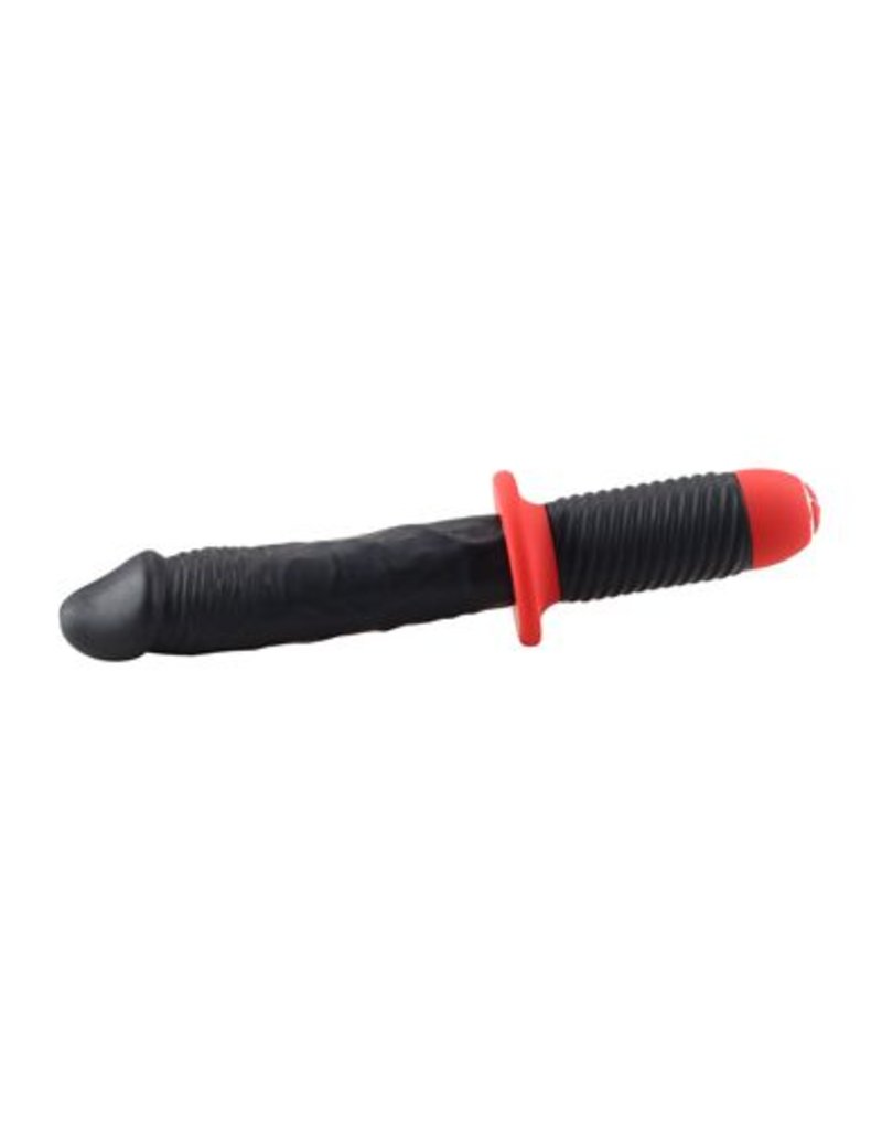 Menzstuff Vibrator dildo met handvat - Zwart/Rood