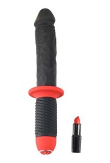 Menzstuff Vibrator dildo met handvat - Zwart/Rood