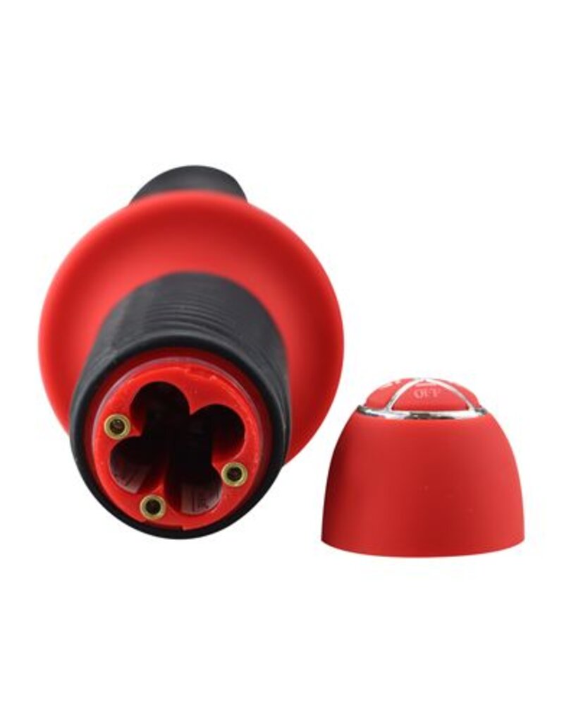 Menzstuff Vibrator dildo met handvat - Zwart/Rood