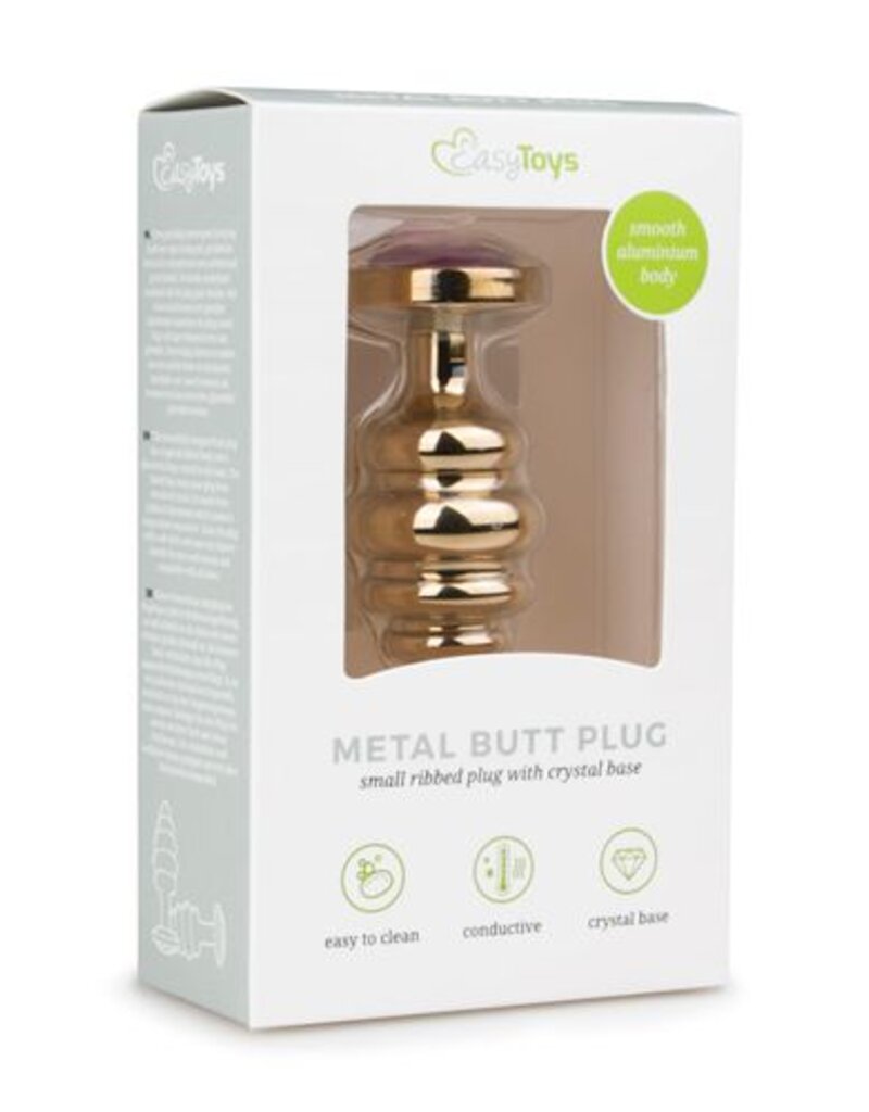 Easytoys Anal Collection Buttplug met kristal - Goud/Paars