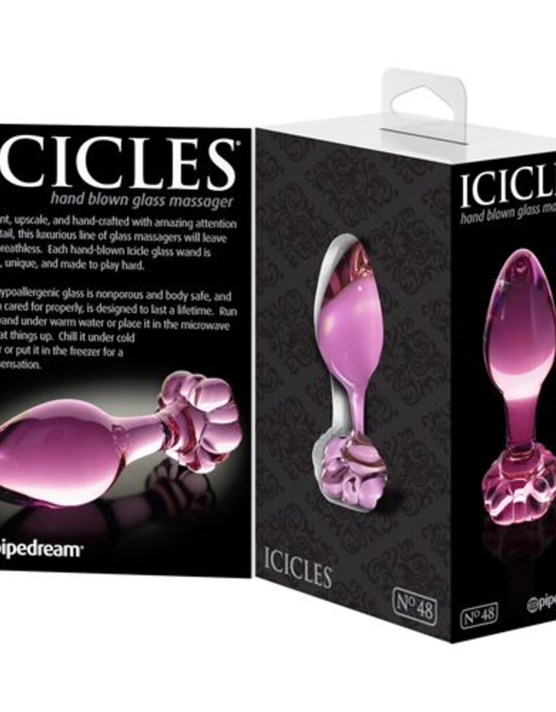 Icicles Roze glazen dildo No 48