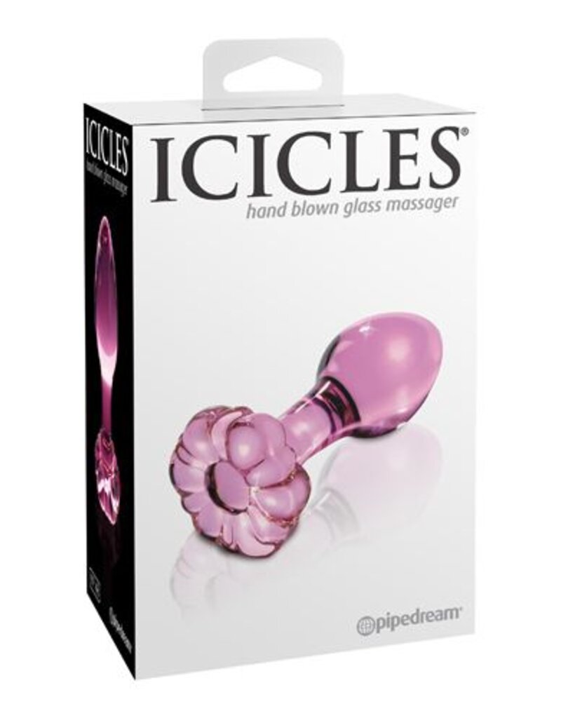 Icicles Roze glazen dildo No 48