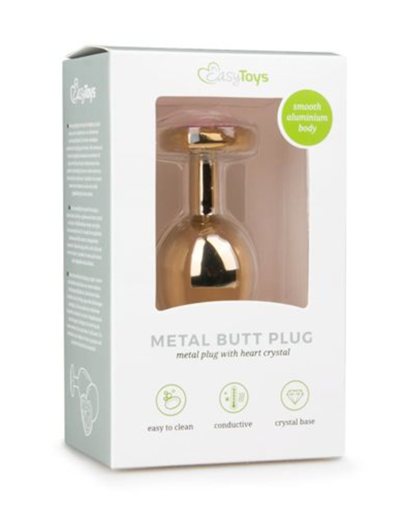 Easytoys Anal Collection Buttplug met hartje - Goud/Roze