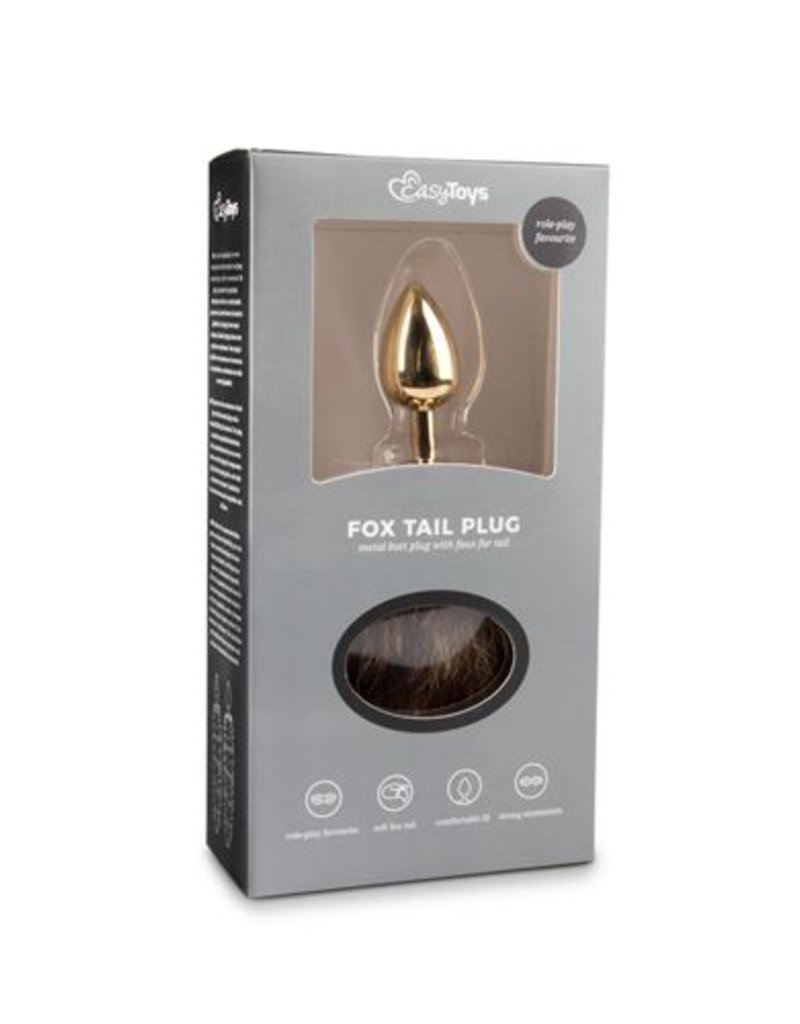 Easytoys Fetish Collection Gestreepte vossenstaart plug - Goud