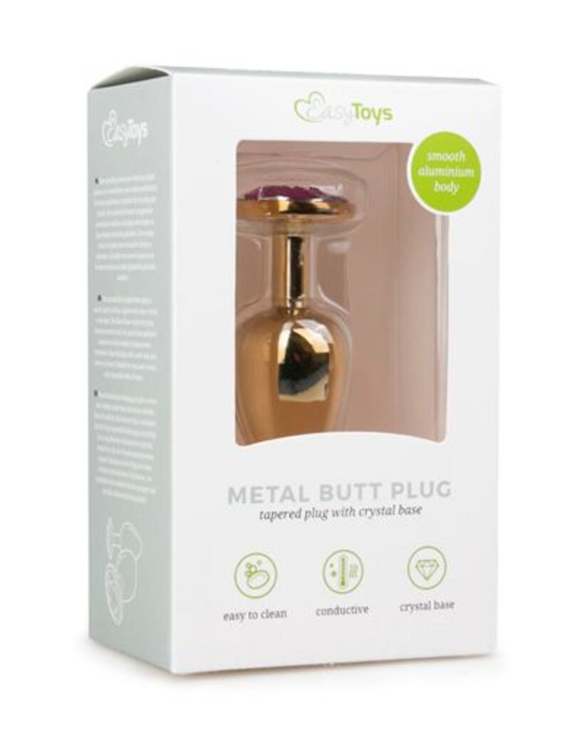 Easytoys Anal Collection Buttplug met ronde steen - Goud/Roze
