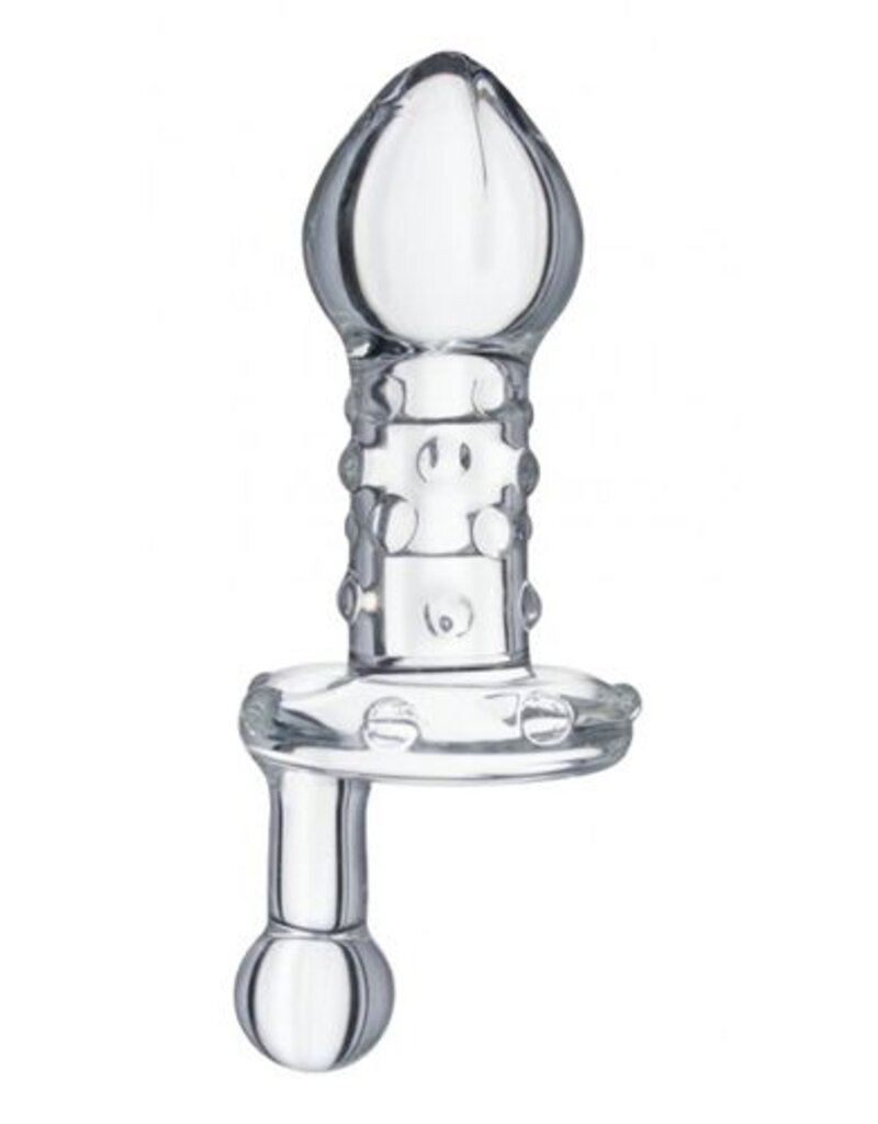 Prisms Erotic Glass Lila Nubbed Rotator Glazen Buttplug